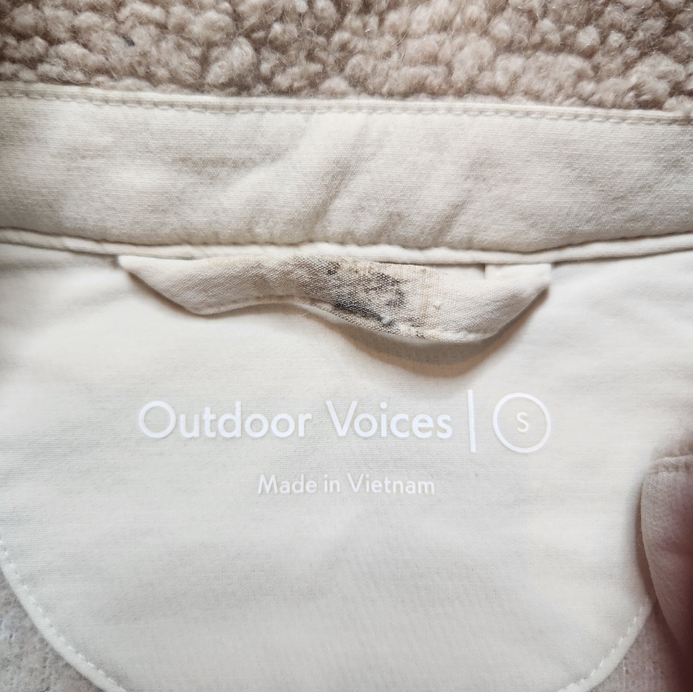 Outdoor Voices MegaFleece Bomber Snap Jacket Wool Blend Size Small - Picture 4 of 8